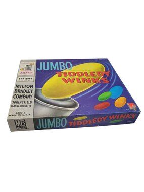 Jumbo Tiddledy Winks Game Vintage 1963 Milton Bradley Complete Set Made In USA